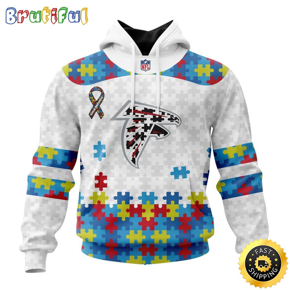 NFL Atlanta Falcons All Over Print 3D Hoodie Autism Awareness Design Unisex Hoodie 1 pacrag