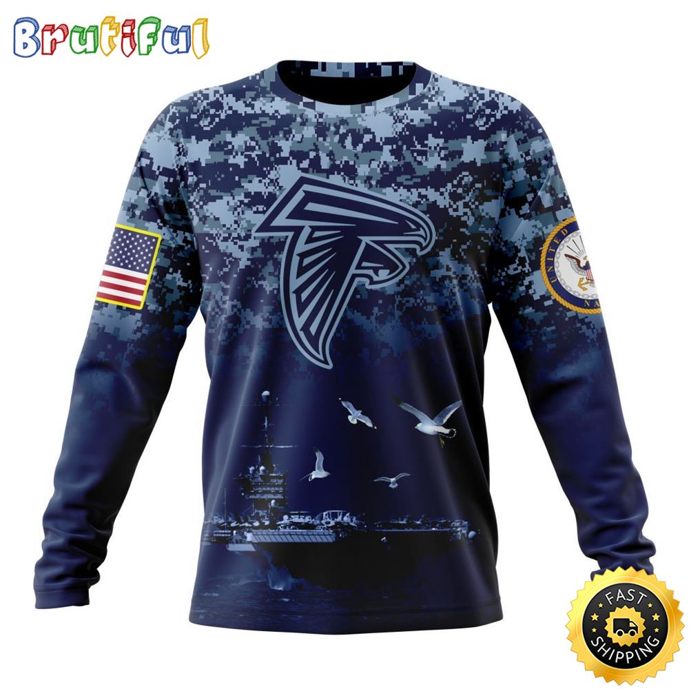 NFL Atlanta Falcons Crewneck Sweatshirt Honor US Navy Veterans Stylish Gear For Fans 1 rlx9rw