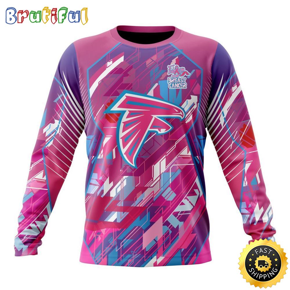 NFL Atlanta Falcons I Pink Crewneck Sweatshirt I Can Fearless Again Breast Cancer For Breast Cancer Survivors 1 bryoho