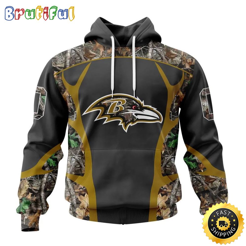 NFL Baltimore Ravens All Over Print 3D Hoodie Camo Hunting Design Your Team In Style 1 gygbvu