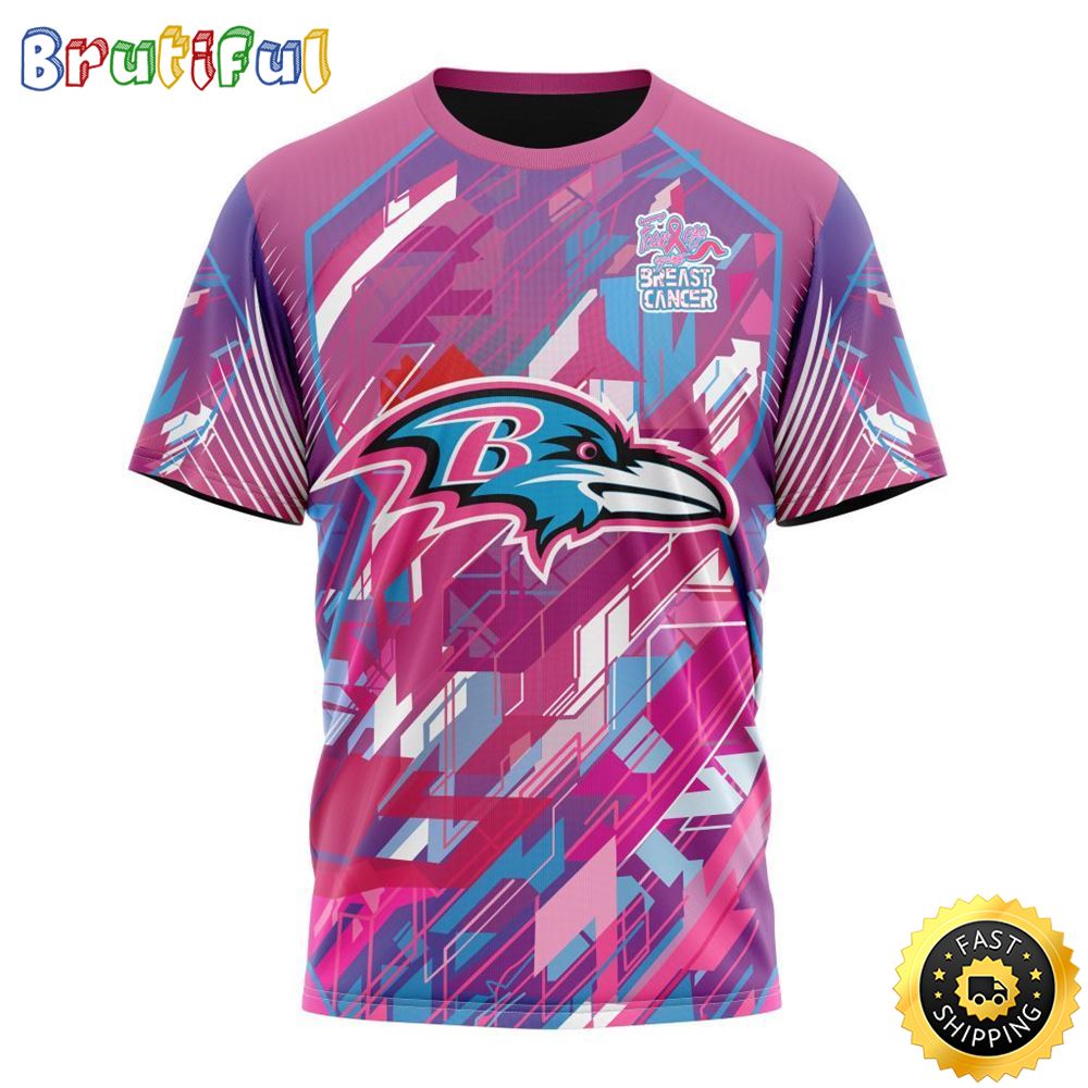 NFL Baltimore Ravens I Pink All Over Print 3D T Shirt I Can Fearless Again Breast Cancer For Breast Cancer Survivors 1 qbjfji