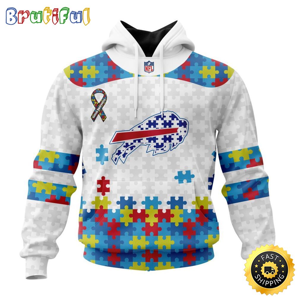 NFL Buffalo Bills All Over Print 3D Hoodie Autism Awareness Design Unisex Hoodie 1 jkth84