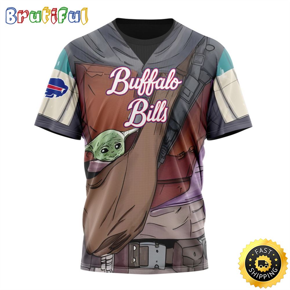 NFL Buffalo Bills All Over Print 3D T Shirt Specialized Mandalorian And Baby Yoda Gifts For Football Fans 1 k2rzil