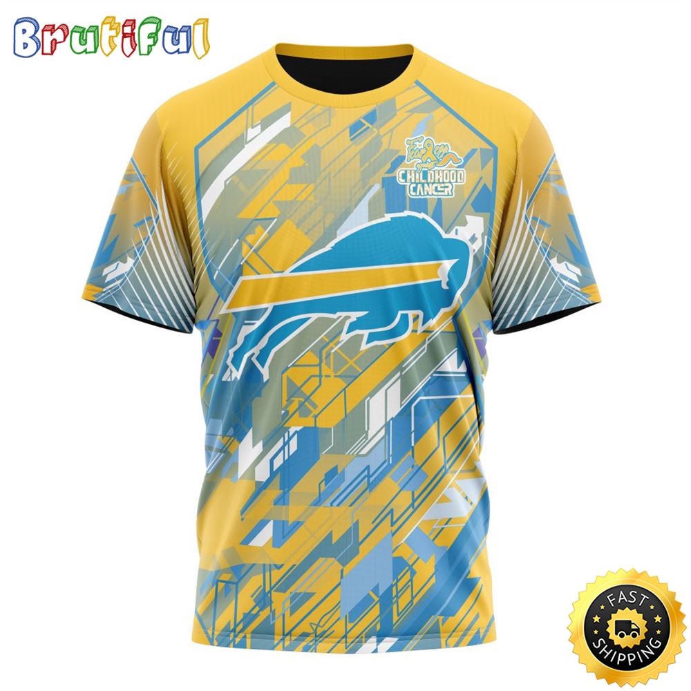 NFL Buffalo Bills All Over Print 3D T Shirts Fearless Against Childhood Cancers Gift For Football Fans 1 n248tf