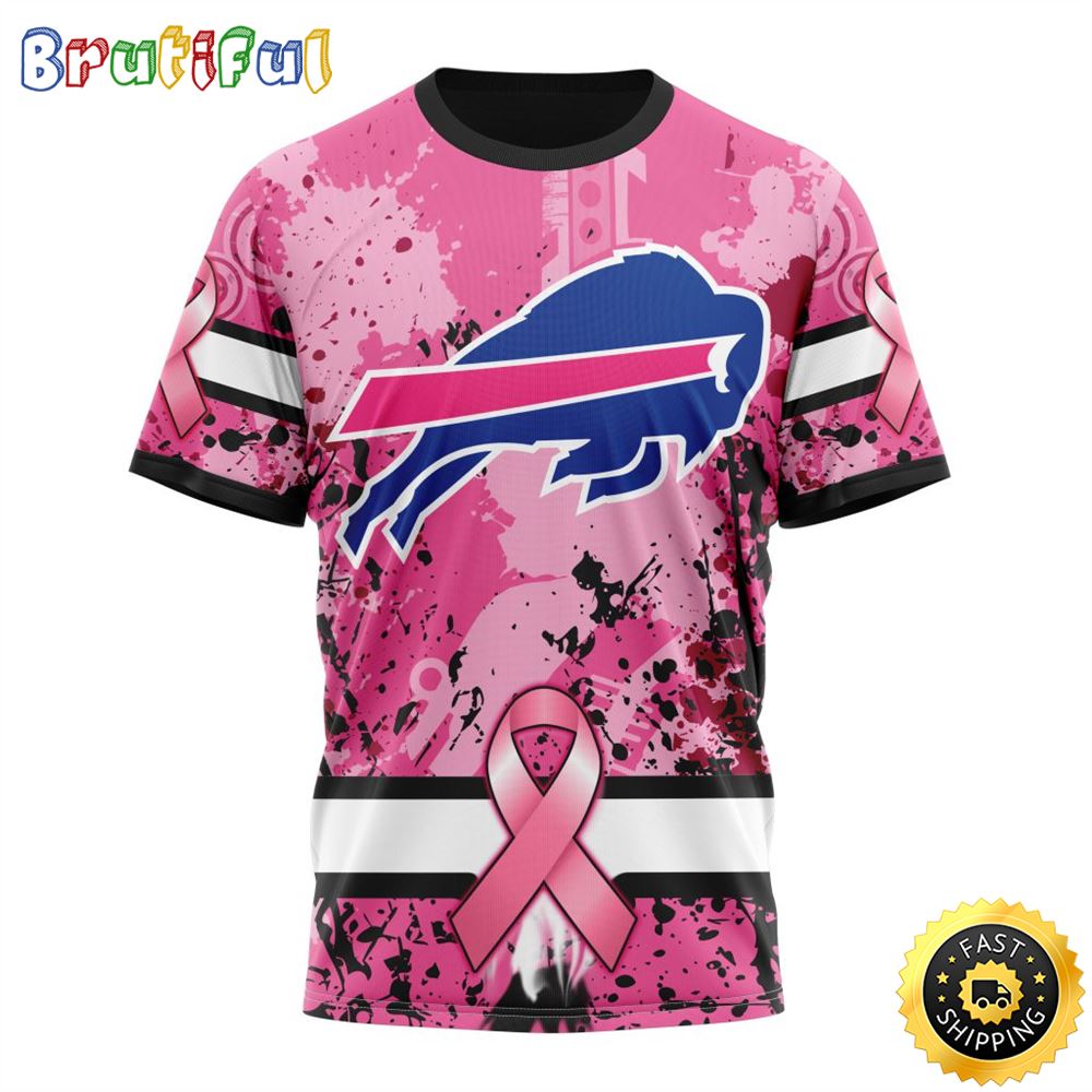 NFL Buffalo Bills All Over Print 3D T Shirts I Pink I Can In October We Wear Pink Breast Cancer Gift For Football Fans 1 inabtb