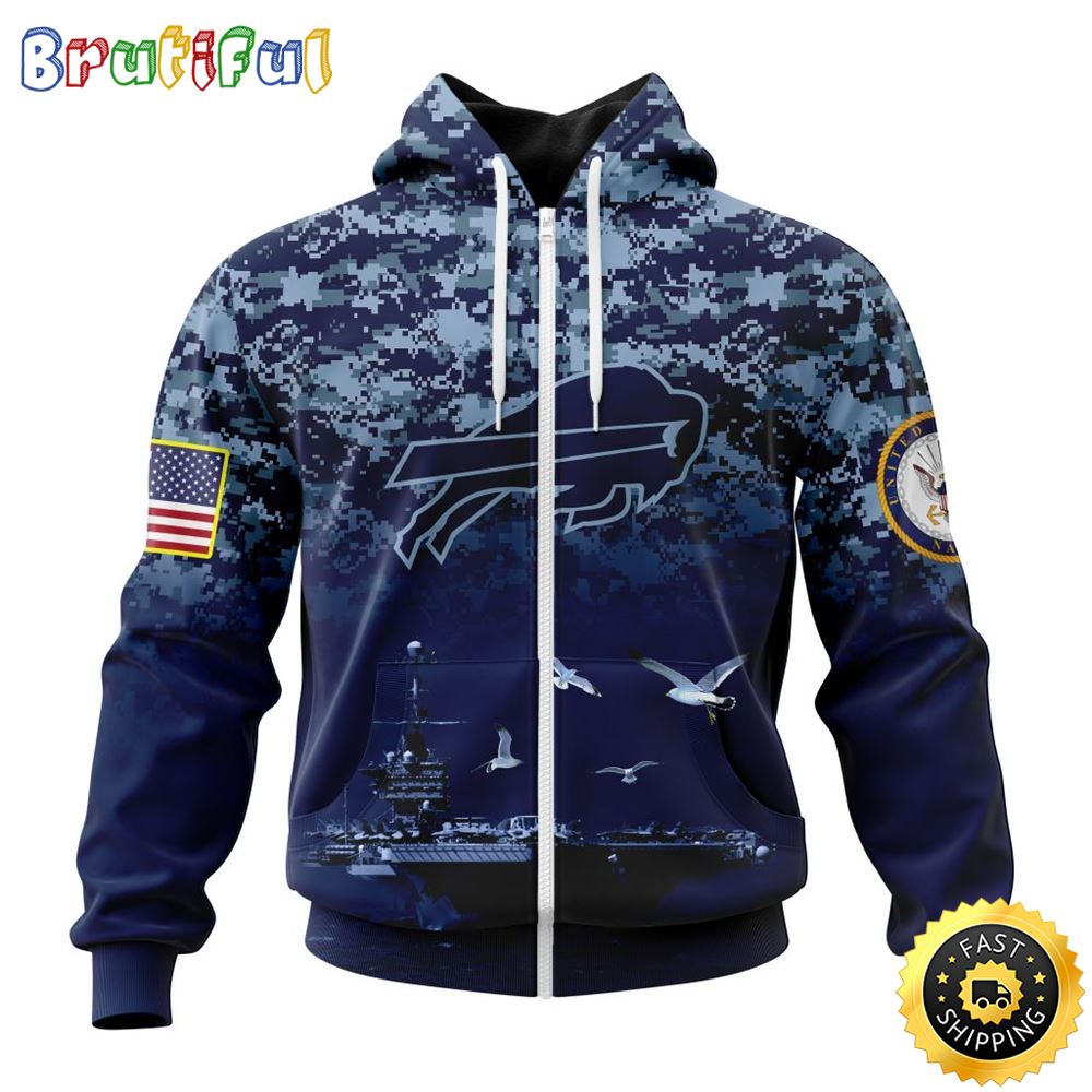 NFL Buffalo Bills Zip Hoodie 3D Honor US Navy Veterans Stylish Gear For Fans 1 esodwf