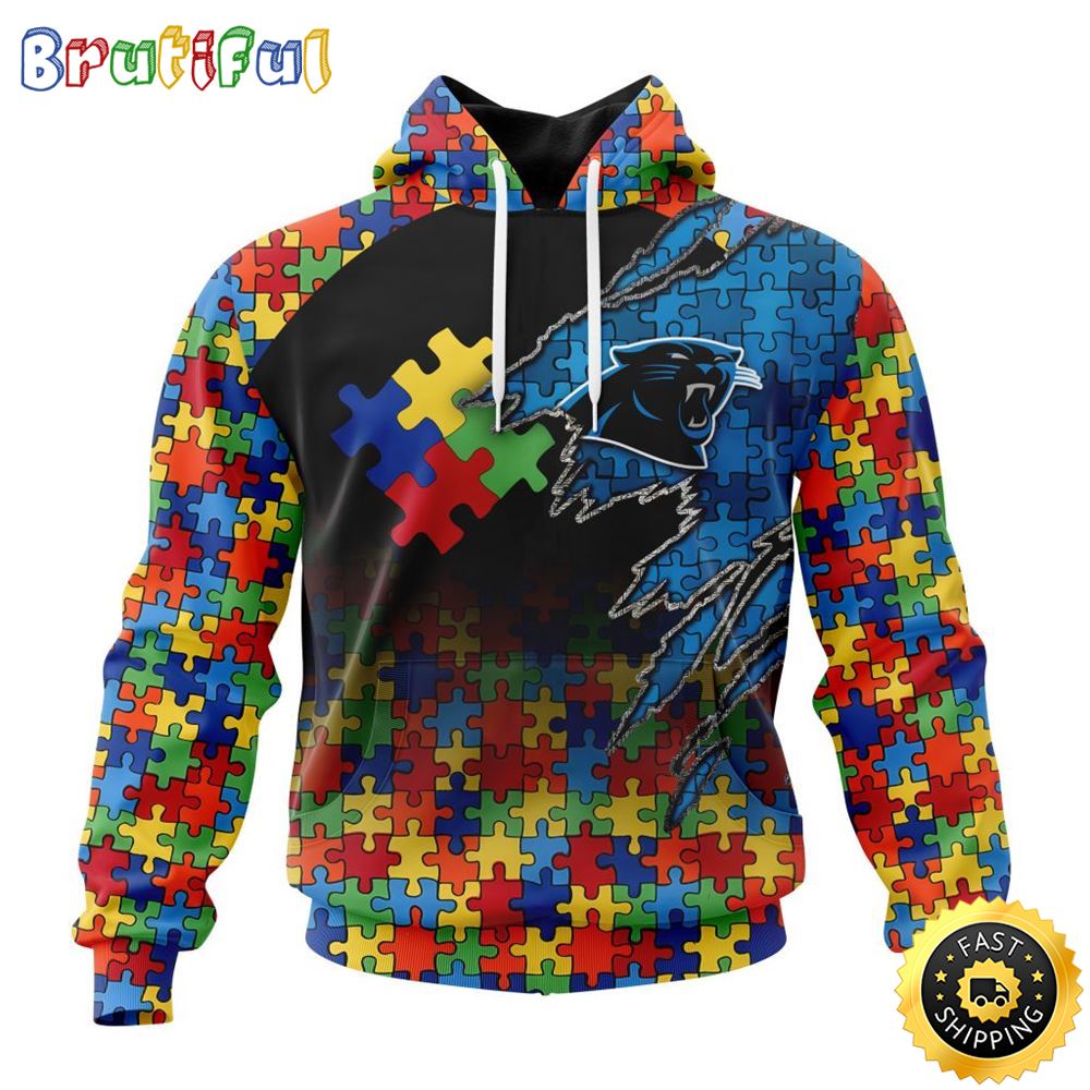 NFL Carolina Panthers All Over Print 3D Hoodie Autism Awareness Design Gifts For Survivors 1 slnx4u