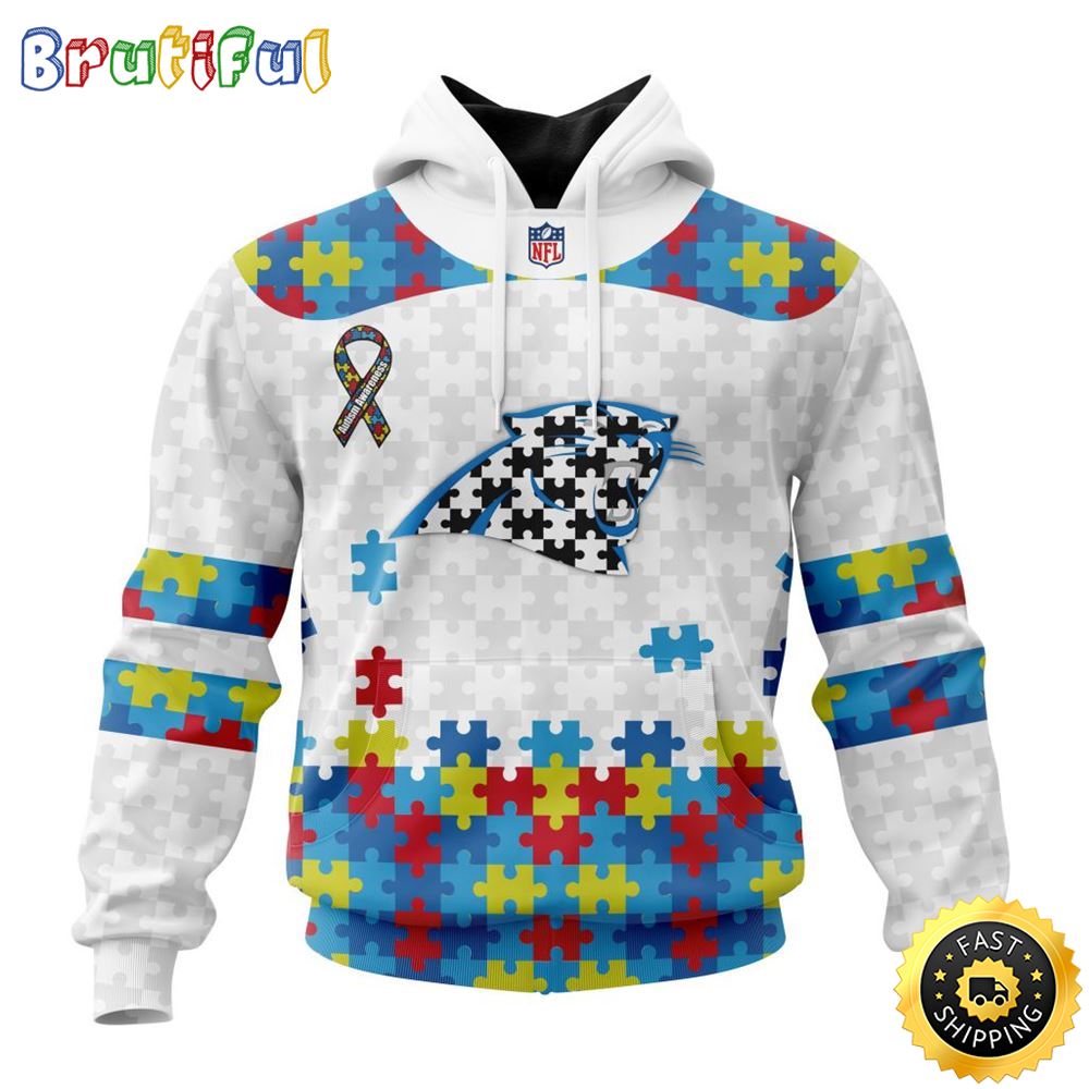 NFL Carolina Panthers All Over Print 3D Hoodie Autism Awareness Design Unisex Hoodie 1 ejj5aj