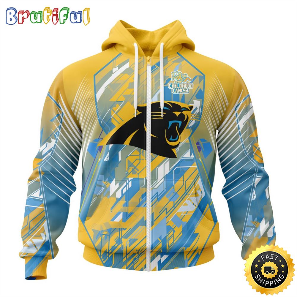 NFL Carolina Panthers All Over Print Zip 3D Hoodie Fearless Against Childhood Cancers Unisex Hoodie 1 wg26yp