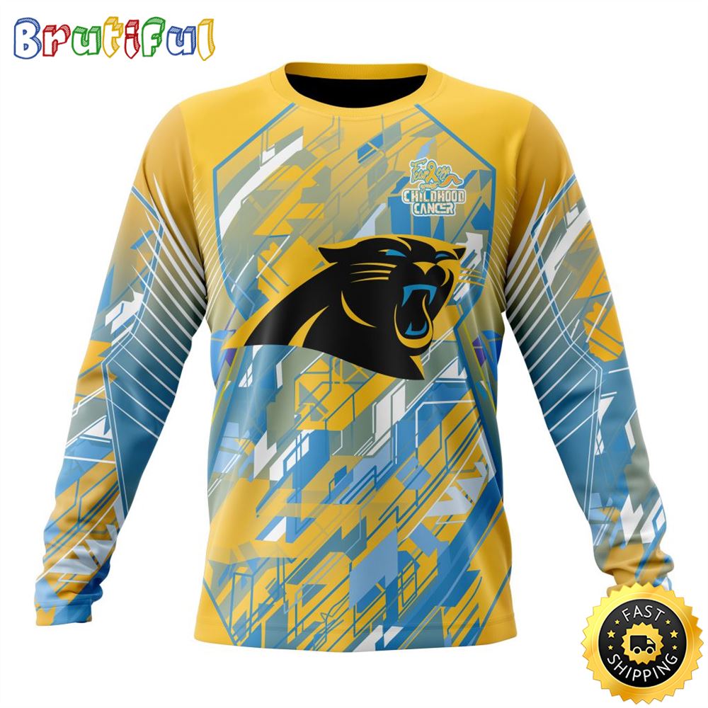 NFL Carolina Panthers Crewneck Sweatshirt Fearless Against Childhood Cancers Gift For Football Fans 1 smqpy2