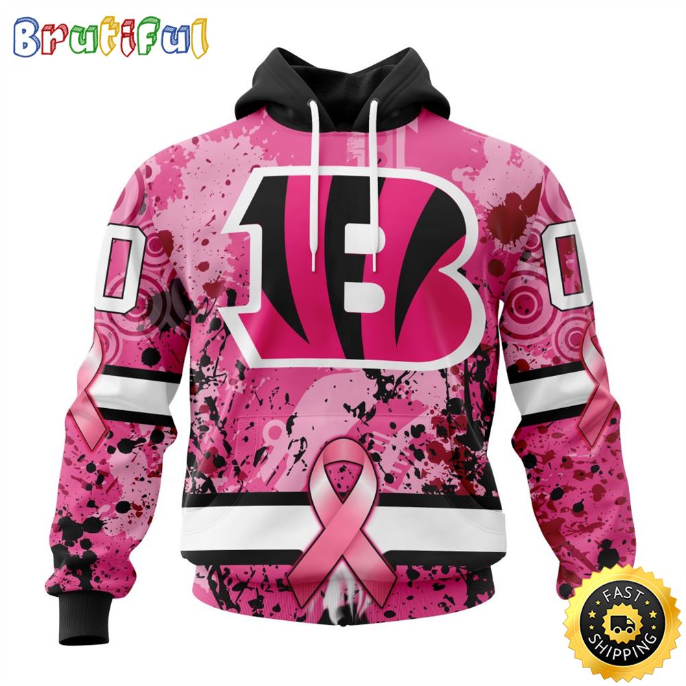 NFL Cincinnati Bengals All Over Print 3D Hoodie I Pink I Can In October We Wear Pink Breast Cancer Unisex Hoodie 1 qlpfp3