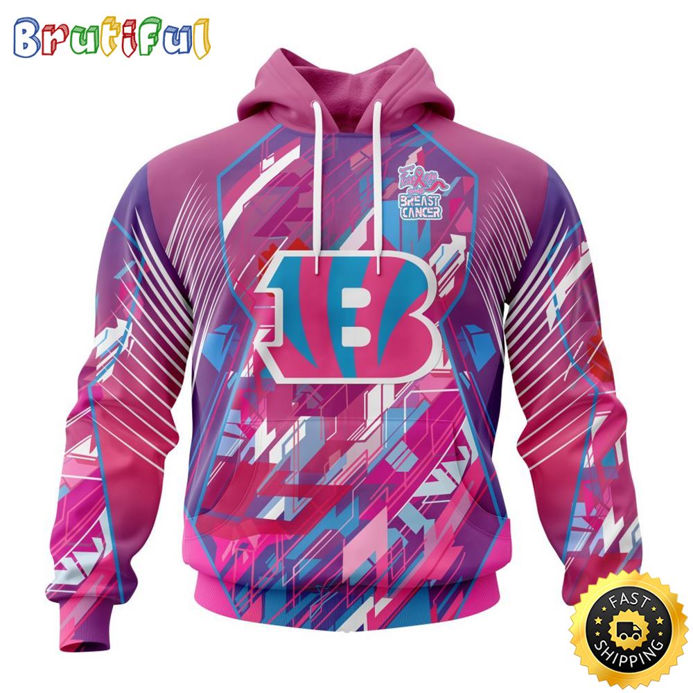NFL Cincinnati Bengals I Pink All Over Print 3D Hoodie I Can Fearless Again Breast Cancer For Breast Cancer Survivors 1 ng5cxy