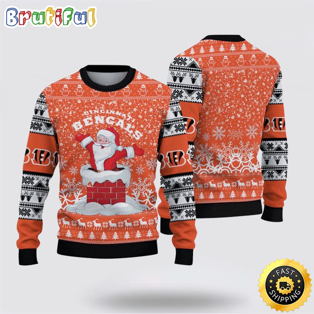 NFL Cincinnati Bengals Ugly Sweater Printed Christmas Funny Santa Claus Show Team Spirit 1 nzjzht