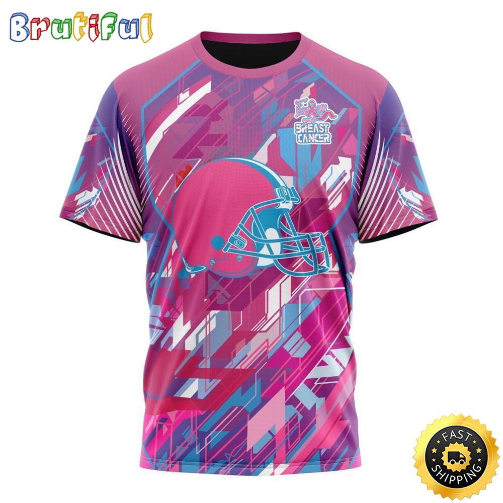 NFL Cleveland Browns I Pink All Over Print 3D T Shirt I Can Fearless Again Breast Cancer For Breast Cancer Survivors 1 tmfgw9
