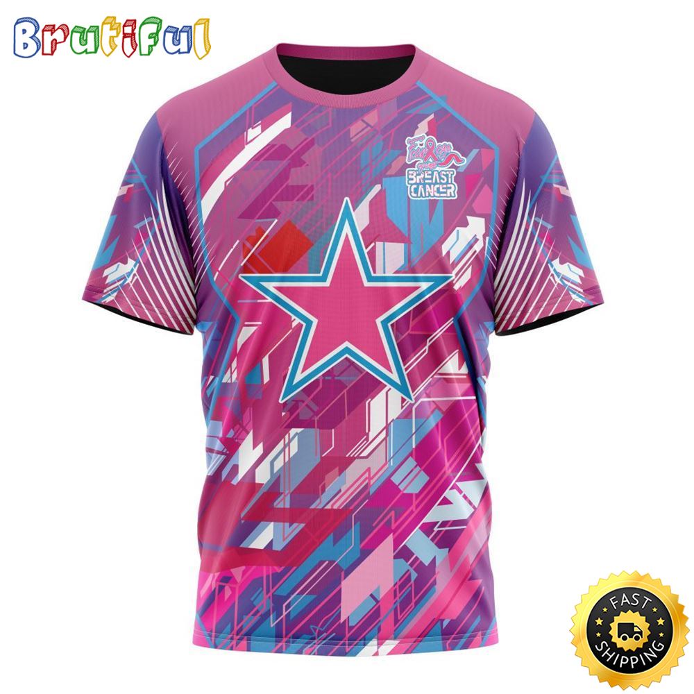 NFL Dallas Cowboysls I Pink All Over Print 3D T Shirt I Can Fearless Again Breast Cancer For Breast Cancer Survivors 1 ywemck