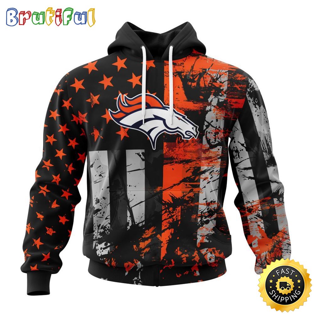 NFL Denver Broncos 3D Hoodie Classic Grunge American Flag Stylish Warmth For Fans 1 zdkgkb