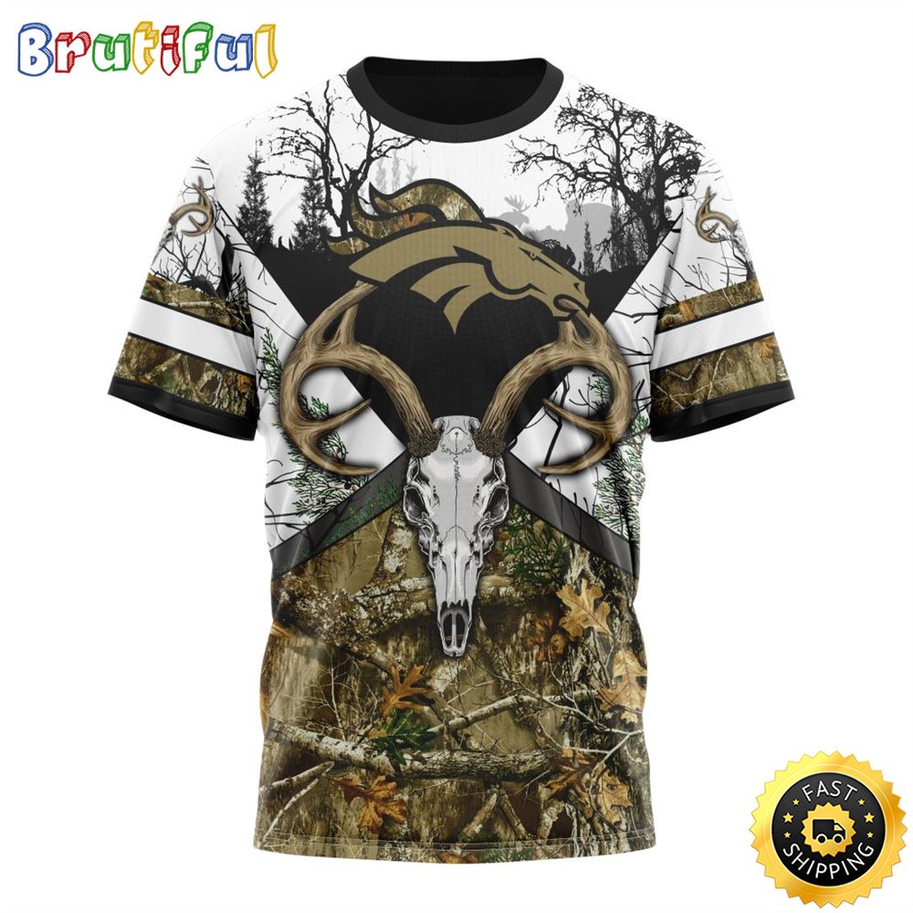 NFL Denver Broncos 3D T Shirt Deer Skull And Forest Pattern Represent Your Team 1 gsiomb