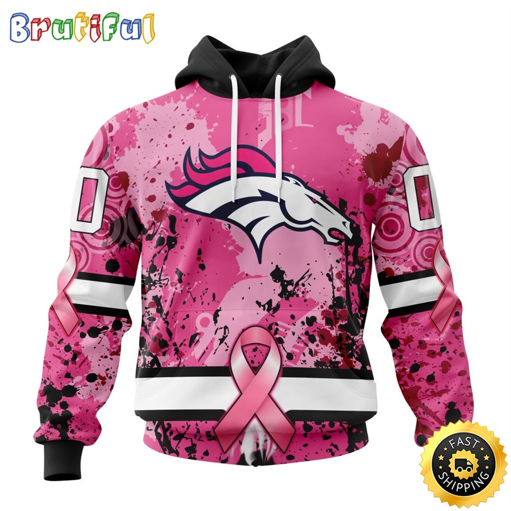 NFL Denver Broncos All Over Print 3D Hoodie I Pink I Can In October We Wear Pink Breast Cancer Unisex Hoodie 1 dpay9x