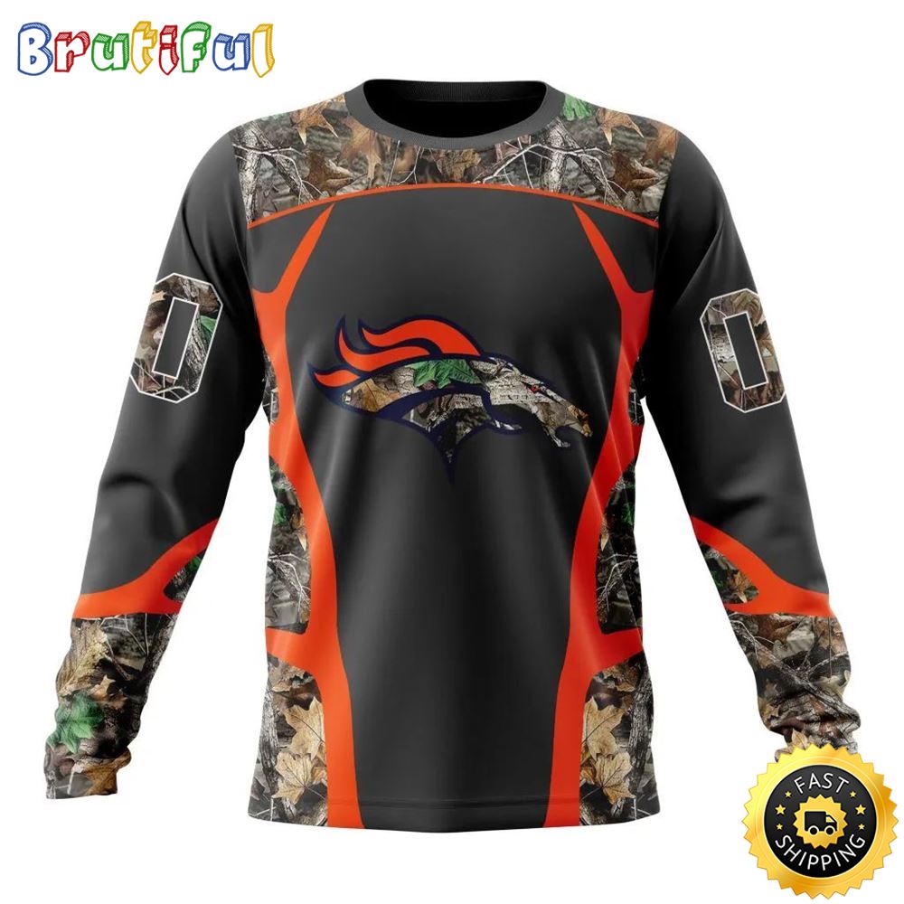 NFL Denver Broncos Crewneck Sweatshirt Camo Hunting Design Stylish Gear For Fans 1 cyxv4o