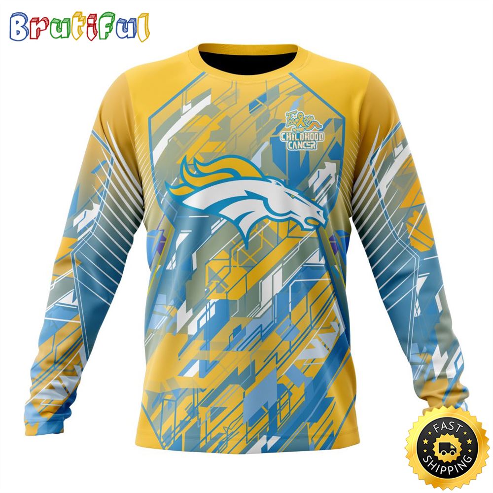 NFL Denver Broncos Crewneck Sweatshirt Fearless Against Childhood Cancers Gift For Football Fans 1 ykllxu