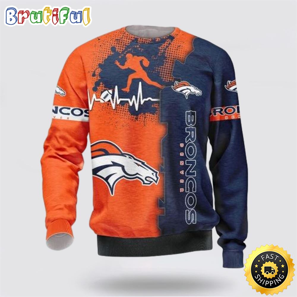 NFL Denver Broncos Crewneck Sweatshirt Show Your Team Pride In Style xtbqpc