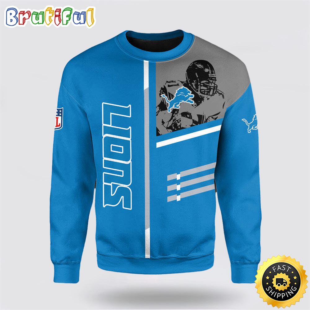 NFL Detroit Lions Crewneck Sweatshirt For Football Fans afcp3q