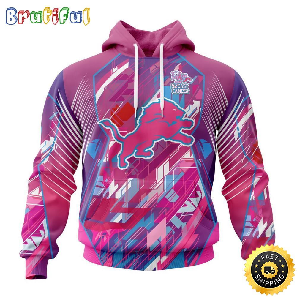 NFL Detroit Lions I Pink All Over Print 3D Hoodie I Can Fearless Again Breast Cancer For Breast Cancer Survivors 1 z5nn3a