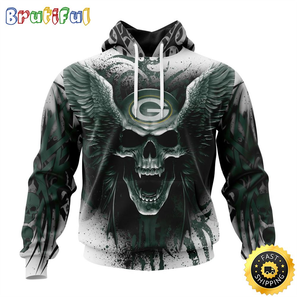 NFL Green Bay Packers 3D Hoodie All Over Print Special Kits With Skull Unite In Team Colors 1 zkrplk