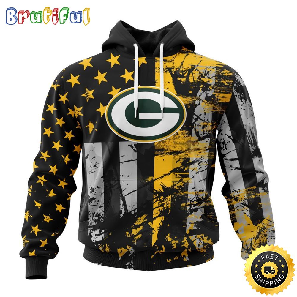 NFL Green Bay Packers 3D Hoodie Classic Grunge American Flag Stylish Warmth For Fans 1 b5z8kj