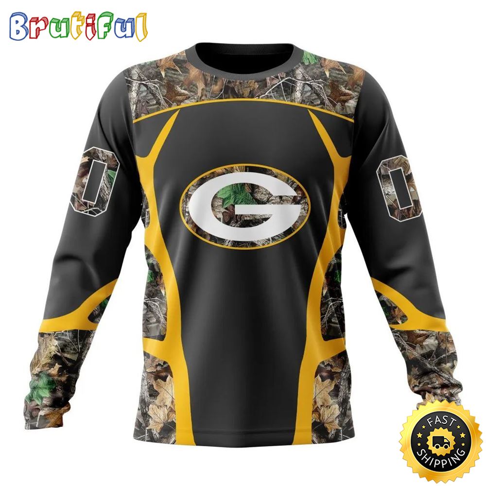 NFL Green Bay Packers Crewneck Sweatshirt Camo Hunting Design Stylish Gear For Fans 1 q0mnkk