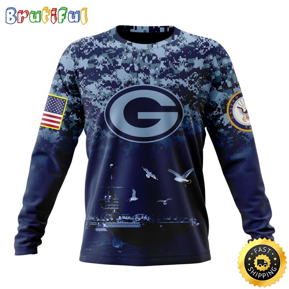 NFL Green Bay Packers Crewneck Sweatshirt Honor US Navy Veterans Stylish Gear For Fans 1 lfqne3