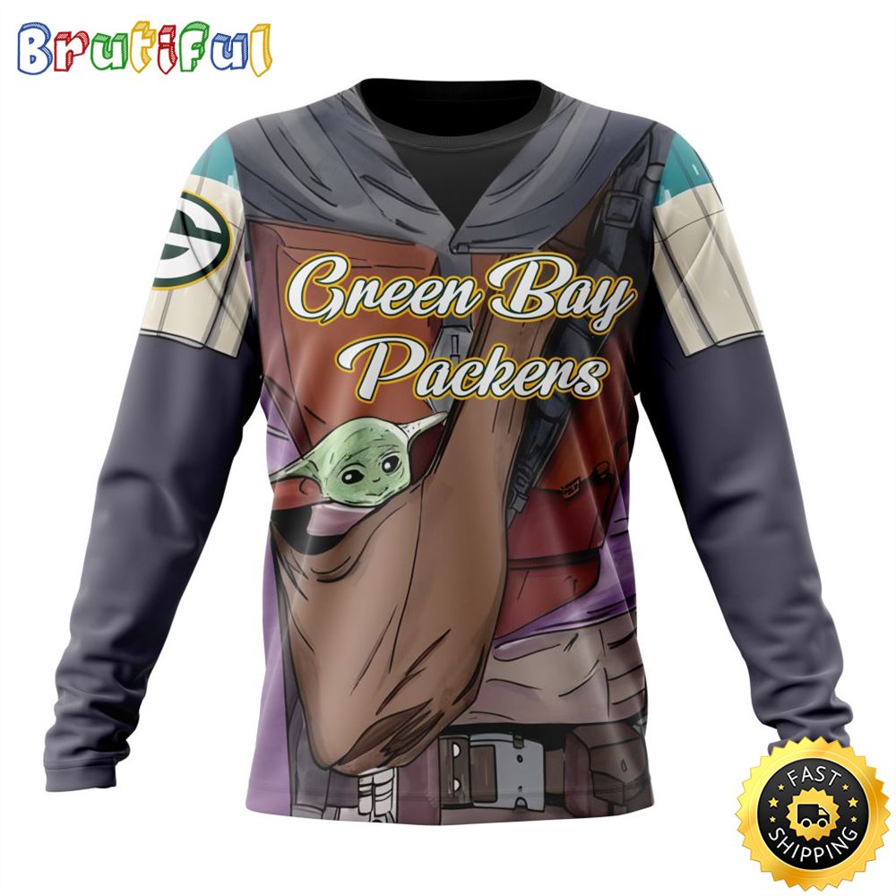 NFL Green Bay Packers Crewneck Sweatshirt Specialized Mandalorian And Baby Yoda Gifts For Football Fans 1 rsc8ol