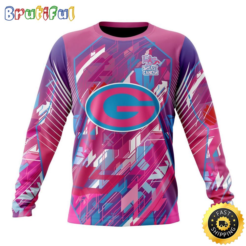 NFL Green Bay Packers I Pink Crewneck Sweatshirt I Can Fearless Again Breast Cancer For Breast Cancer Survivors 1 gkdl67