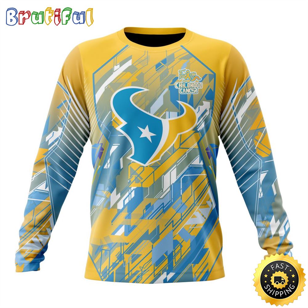 NFL Houston Texans Crewneck Sweatshirt Fearless Against Childhood Cancers Gift For Football Fans 1 bbbgv7