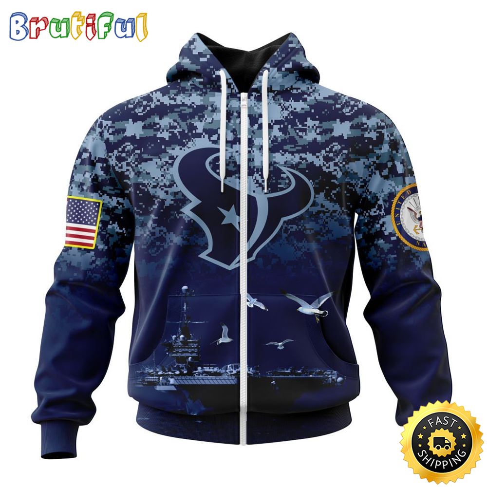 NFL Houston Texans Zip Hoodie 3D Honor US Navy Veterans Stylish Gear For Fans 1 qgikeb