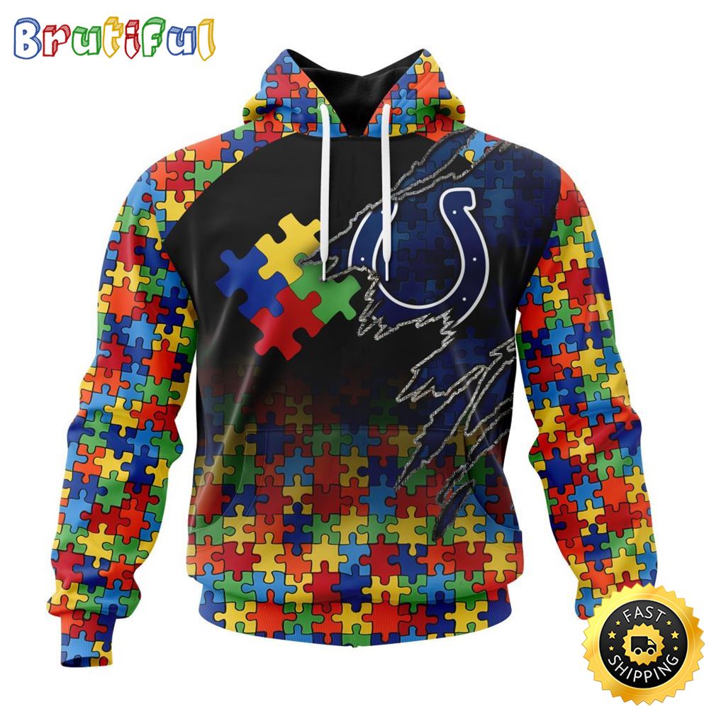 NFL Indianapolis Colts All Over Print 3D Hoodie Autism Awareness Design Gifts For Survivors 1 e3h9oq