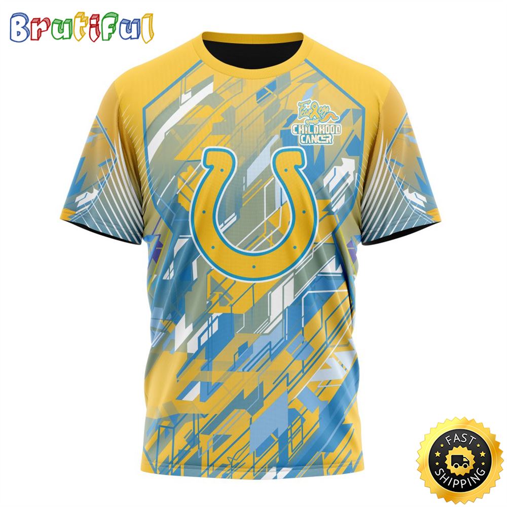 NFL Indianapolis Colts All Over Print 3D T Shirts Fearless Against Childhood Cancers Gift For Football Fans 1 tf5ggw