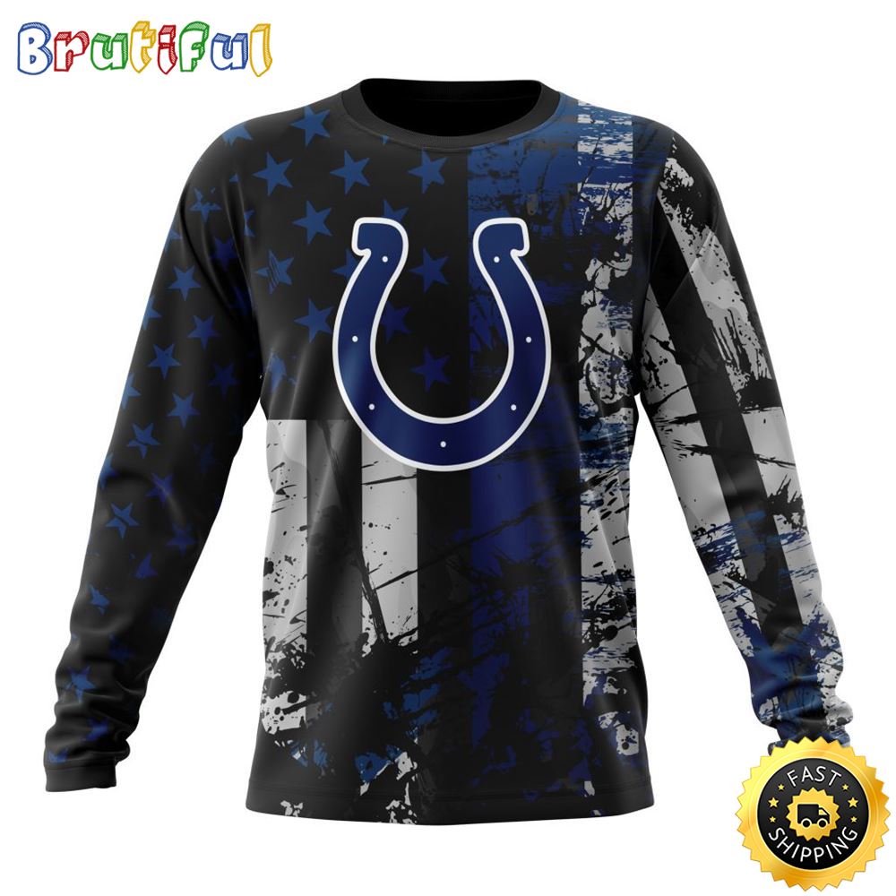NFL Indianapolis Colts Crewneck Sweatshirt Classic Grunge American Flag Stylish Warmth For Fans 1 j1ik5g