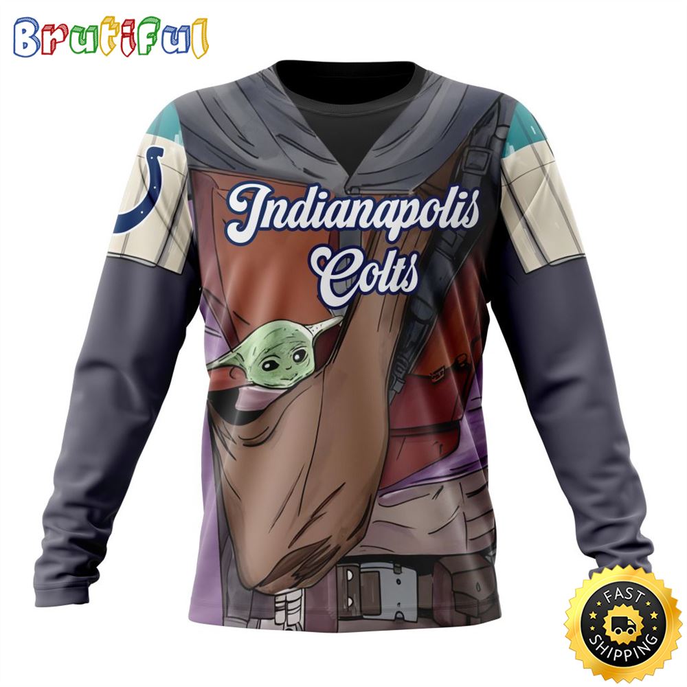 NFL Indianapolis Colts Crewneck Sweatshirt Specialized Mandalorian And Baby Yoda Gifts For Football Fans 1 vejpyj