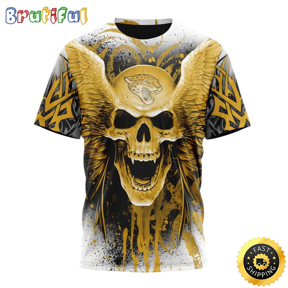 NFL Jacksonville Jaguars 3D T Shirt All Over Print Special Kits With Skull Stylish Team Apparel 1 jsuzij