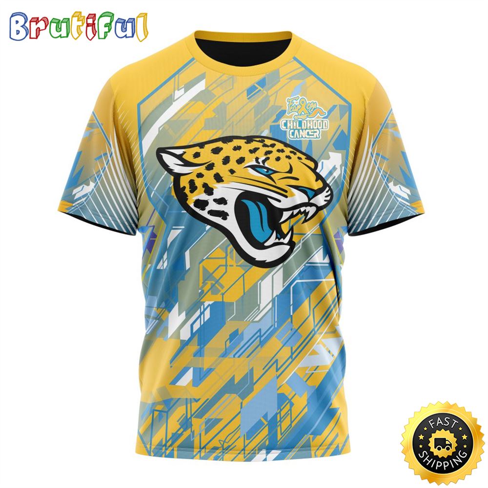NFL Jacksonville Jaguars All Over Print 3D T Shirts Fearless Against Childhood Cancers Gift For Football Fans 1 lcjrsd