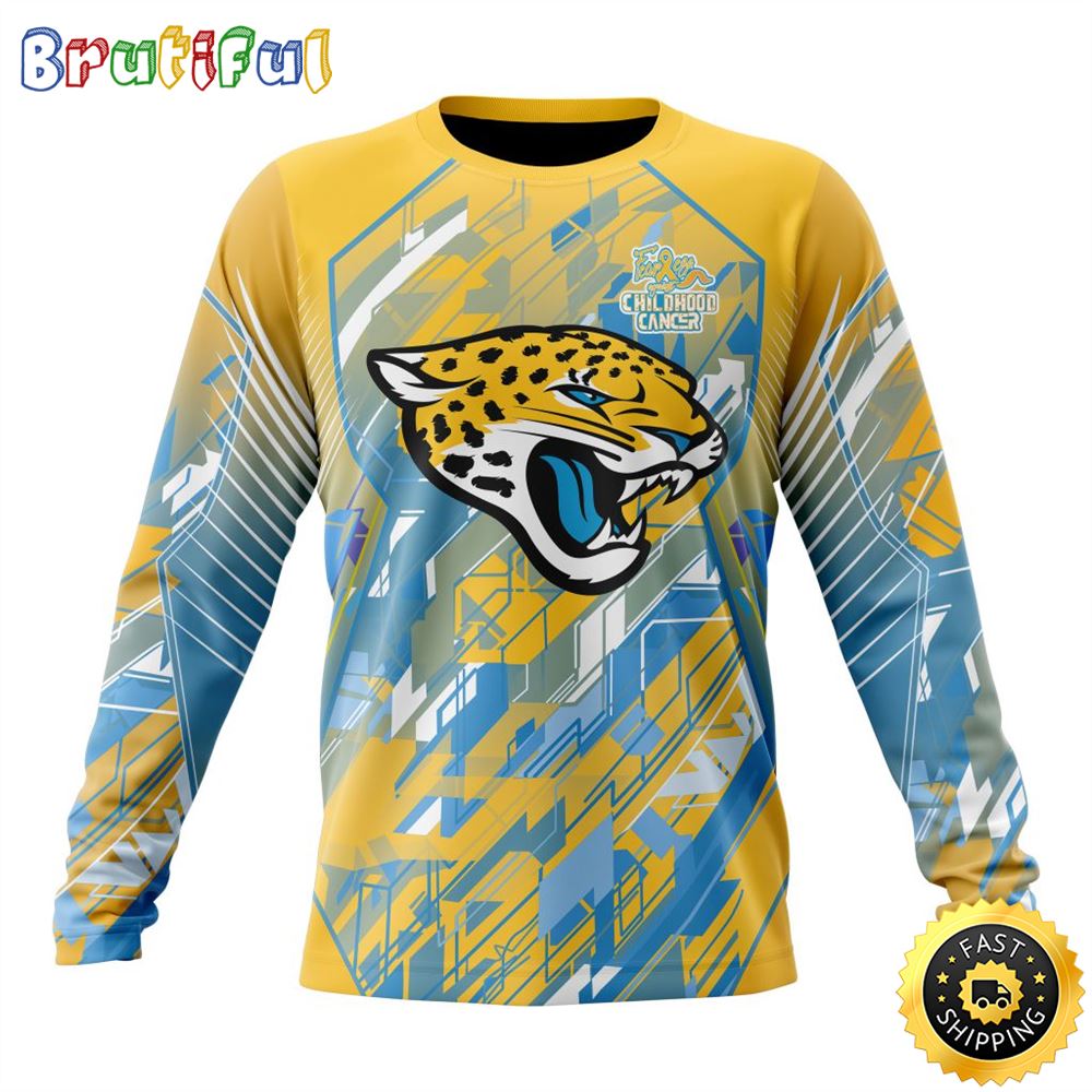 NFL Jacksonville Jaguars Crewneck Sweatshirt Fearless Against Childhood Cancers Gift For Football Fans 1 erenks