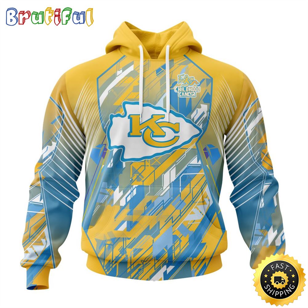 NFL Kansas City Chiefs All Over Print 3D Hoodie Fearless Against Childhood Cancers Unisex Hoodie 1 g0oram