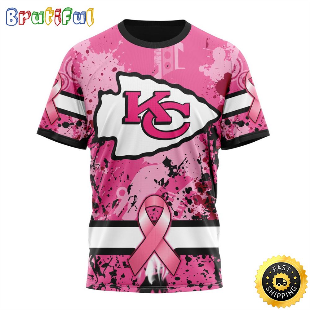 NFL Kansas City Chiefs All Over Print 3D T Shirts I Pink I Can In October We Wear Pink Breast Cancer Gift For Football Fans 1 w3p8t1