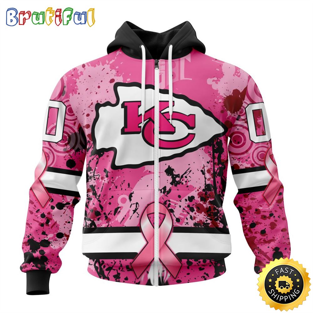 NFL Kansas City Chiefs All Over Print Zip Hoodie 3D I Pink I Can In October We Wear Pink Breast Cancer Unisex Hoodie 1 jjtqq3