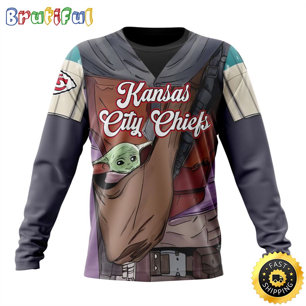 NFL Kansas City Chiefs Crewneck Sweatshirt Specialized Mandalorian And Baby Yoda Gifts For Football Fans 1 cevgrs