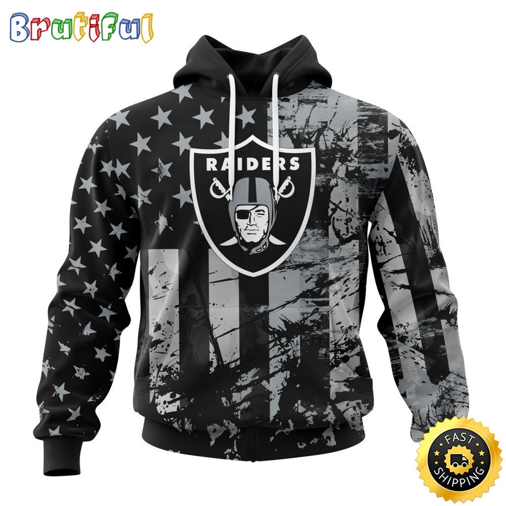NFL Las Vegas Raiders 3D Hoodie Classic Grunge American Flag Stylish Warmth For Fans 1 tzxhdm