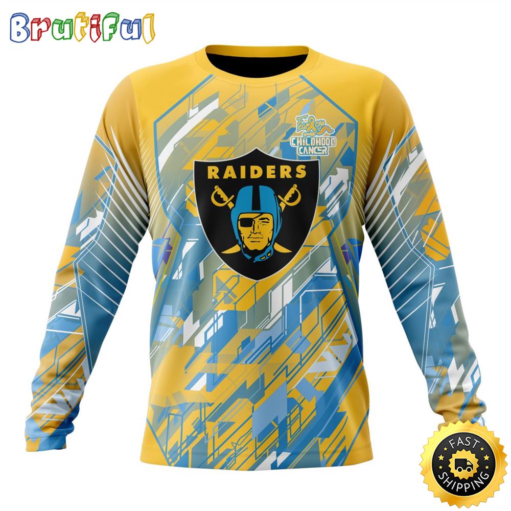 NFL Las Vegas Raiders Crewneck Sweatshirt Fearless Against Childhood Cancers Gift For Football Fans 1 haa5ua
