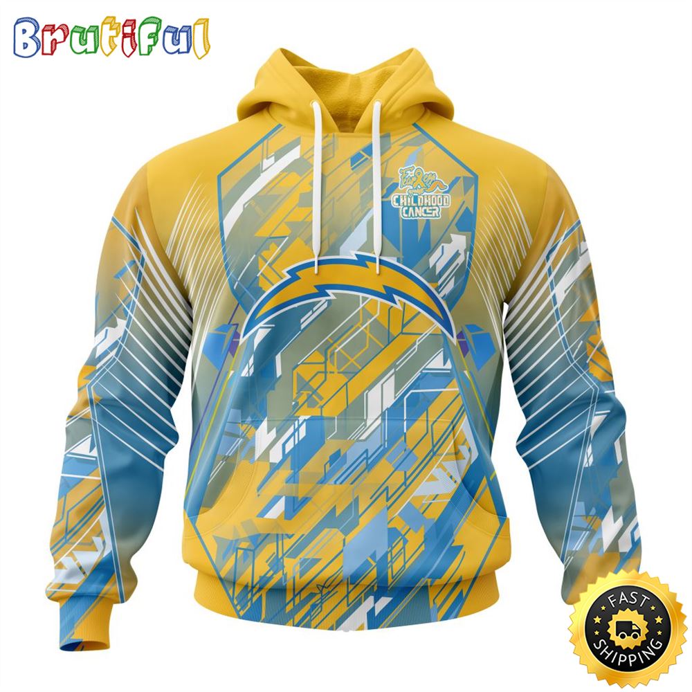 NFL Los Angeles Chargers All Over Print 3D Hoodie Fearless Against Childhood Cancers Unisex Hoodie 1 mis0uk