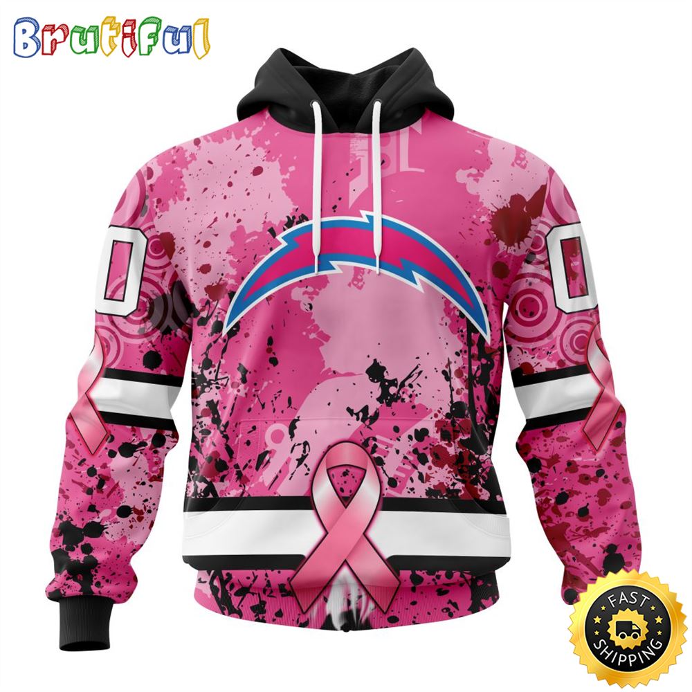 NFL Los Angeles Chargers All Over Print 3D Hoodie I Pink I Can In October We Wear Pink Breast Cancer Unisex Hoodie 1 dhjkqq